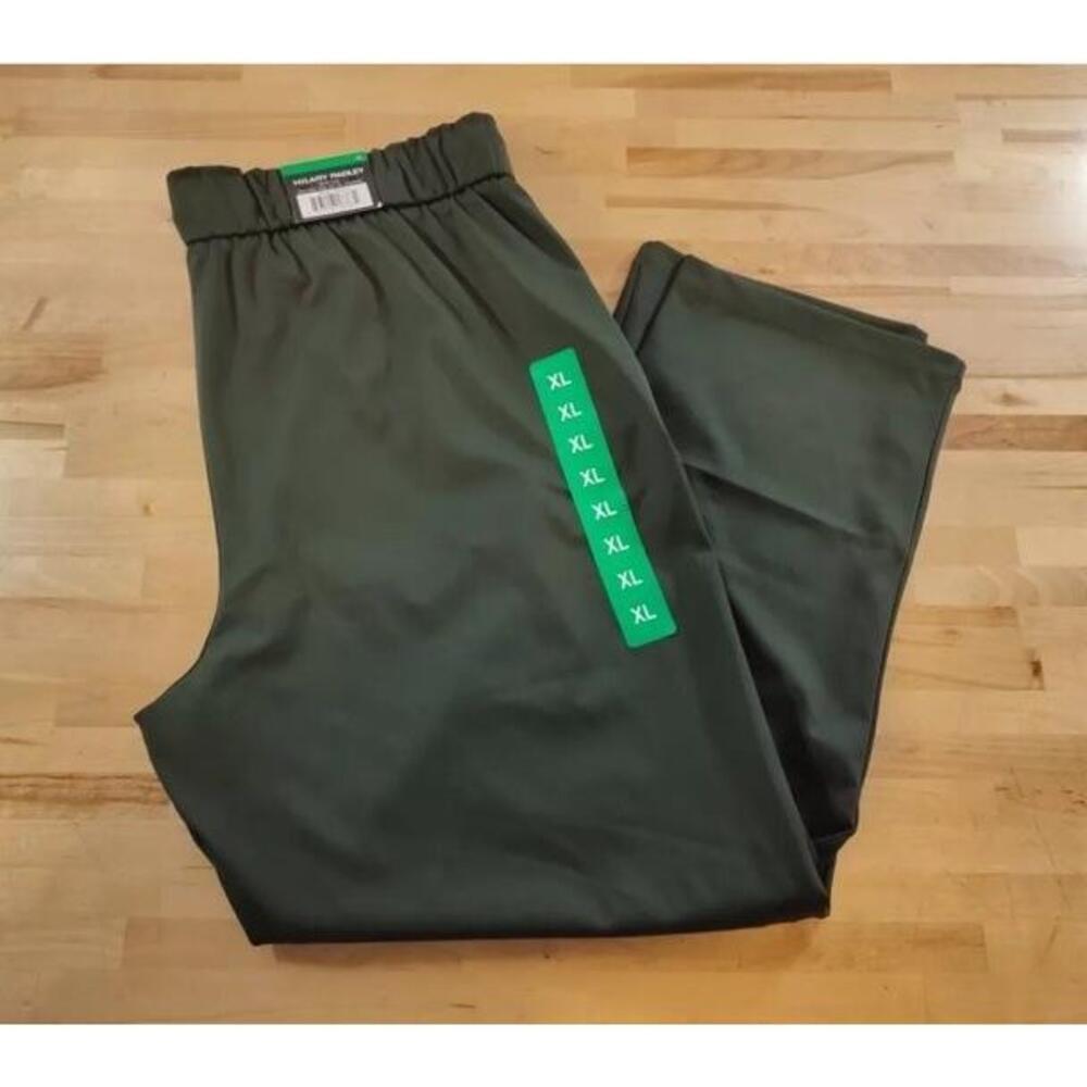 Hilary Radley Ladies' Mid-Rise Pull-On Pants with Pockets XL Green 27" Inseam L1